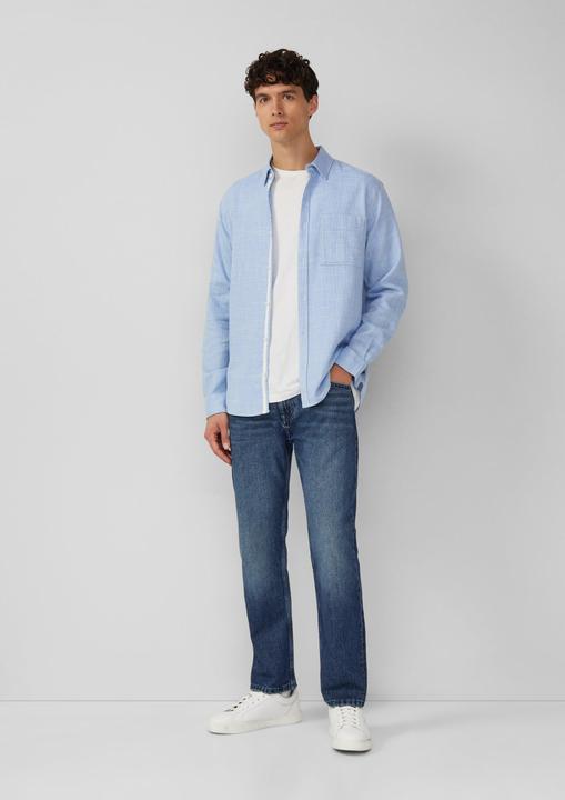 Immagine prodotto s.Oliver Hemd Regular Fit: Gemustertes Langarmhemd mit Brusttasche (L)