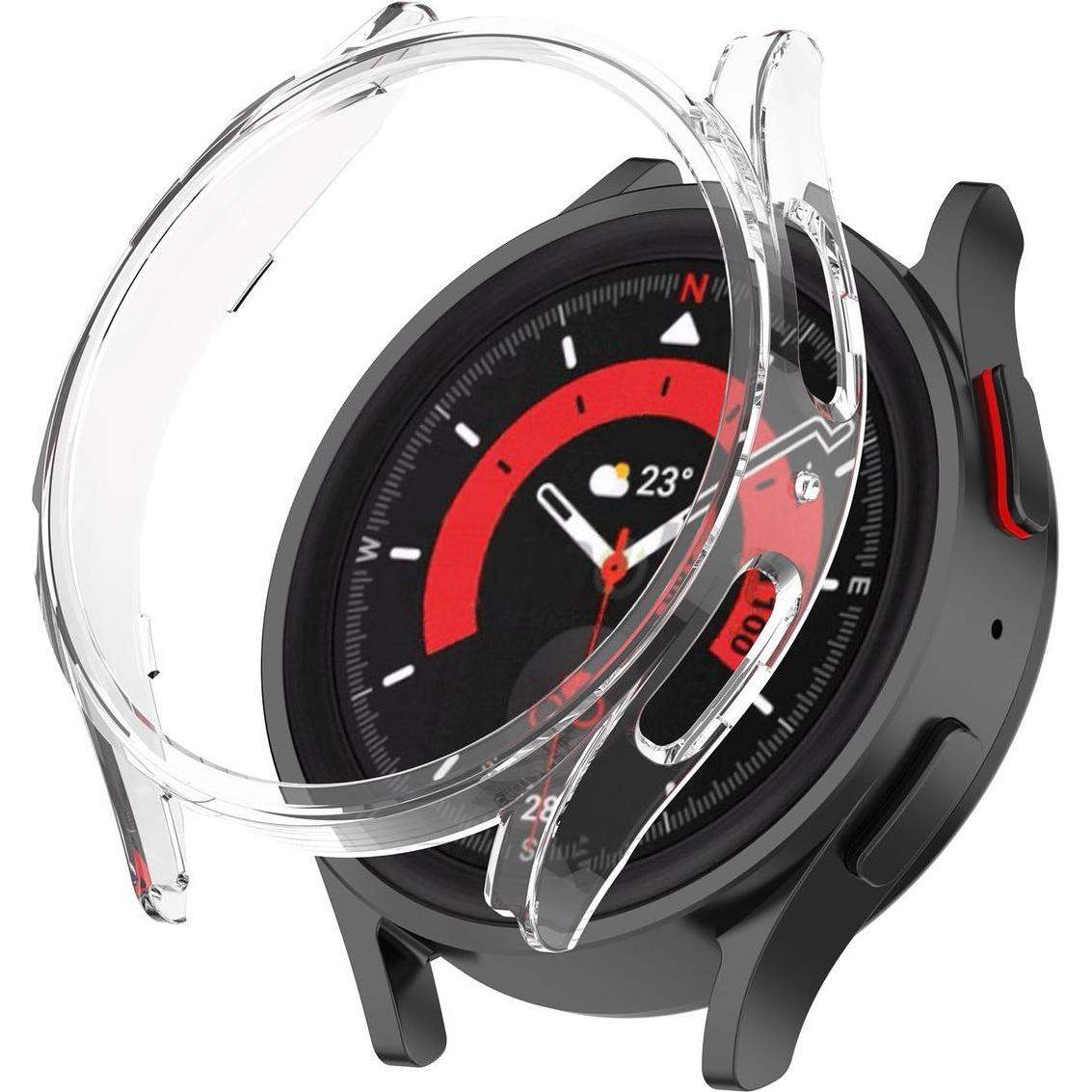Thumbnail - König Design Schutz Tasche Hülle für Samsung Galaxy Watch 5 Pro 45mm Case Cover Bumper Etuis, Smartwatch Zubehör, Transp...