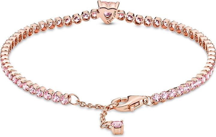 Pandora Tennis Armband Funkelndes Herz (18 cm, Metall, Mit Stein(en))