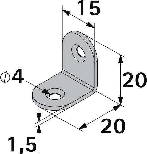 Immagine prodotto Hettich Stuhlwinkel 15 x 20 x 20 mm, verzinkt, 10 (10 pz.)