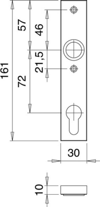 Produktbild EDI Schlosskasten-Kurzschild 1317/7203 Innenschild Aluminium F1 / naturfarbig (1 Stk.)