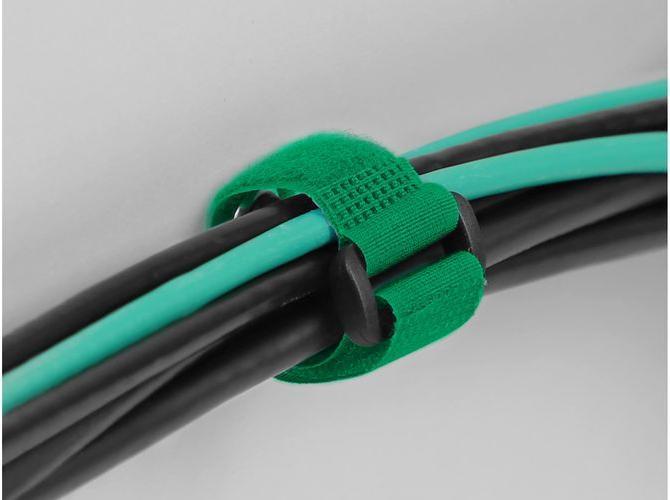 Actual product image Delock Velcro cable tie with loop and fixing eye L 150 x W 20 mm green 5 pieces (Velcro cable ties, 150 mm, 5 pcs.)