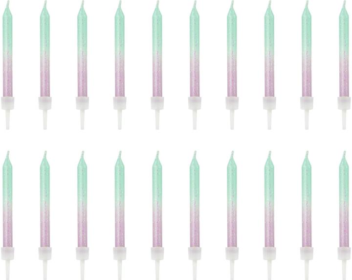 Partydeco Kerzen 6cm Glitzer Meerjungfrau (20St.) (20 Stk.)