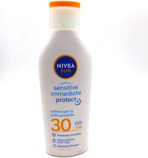Actual product image NIVEA Sensitive Immediate Protect Solar Milk SPF30 200ml (SPF 30, 200 ml)