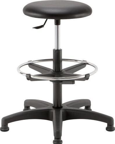 Markenlos Teknik 05 stool 1MEA03PGAIAA faux leather black (55 - 80 cm)