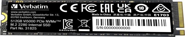 Actual product image Verbatim Vi5000 M.2 SSD 512GB PCIe4 NVMe 31825 (512 GB, M.2 2280)