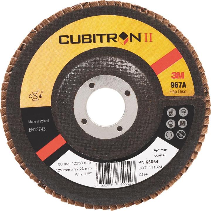 Actual product image 3M Abrasive flap disc CUBITRON II, type 967A, conical (80+)