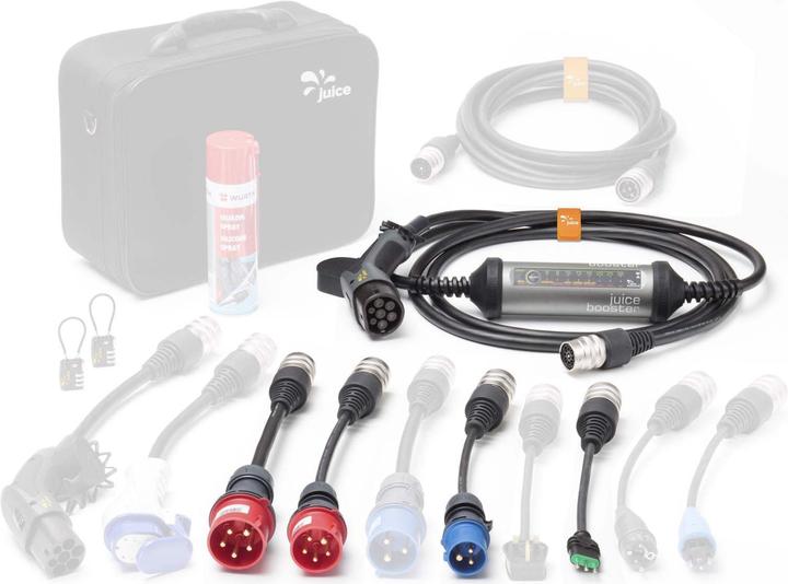 Immagine prodotto Juice Technology Set da viaggio italiano Juice Booster 2 (Tipo 2, 22 kW, CEE16 blu, CEE16 rosso, CEI 23, CEE32 rosso)