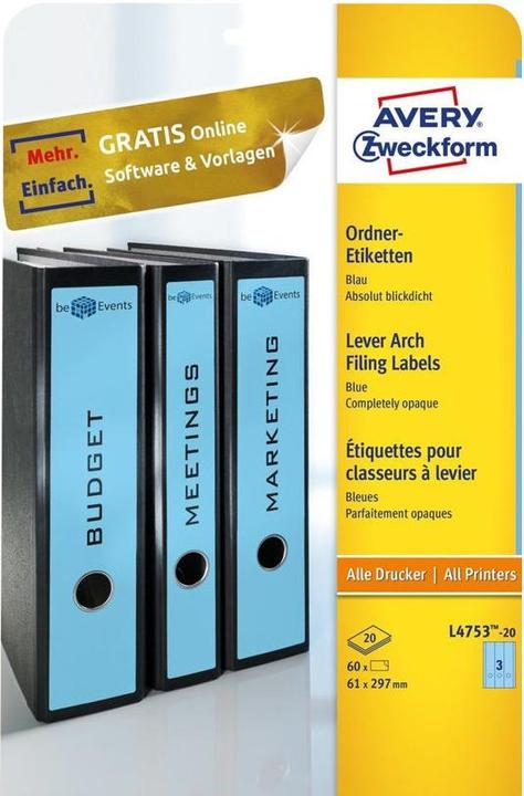 Actual product image Avery Folder labels