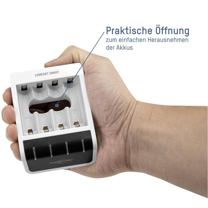 Immagine prodotto Ansmann Caricabatterie Comfort Smart (1 pz., AAA, AA, 800.80 mAh, Batteria + Caricabatterie)