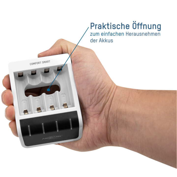 Productafbeelding Ansmann Comfort Slimme Lader (1 Pcs., AAA, AA, 800 mAh, Oplaadbare batterijen + lader)