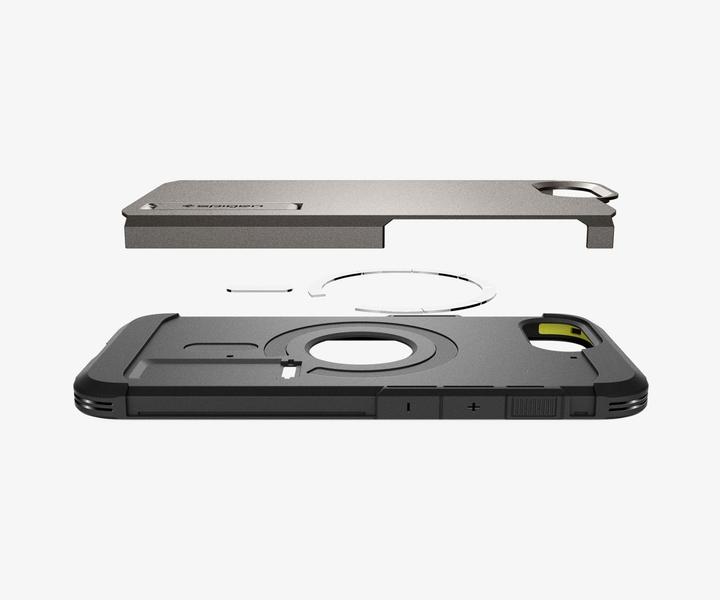 Actual product image Spigen Tough Armor Case with MagSafe for iPhone 16e with Stand - Gray (Apple iPhone 16e)
