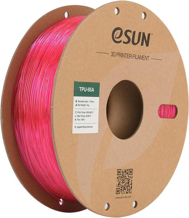 Immagine prodotto eSUN Filamento 3D eTPU-95A 1,75mm Tr. Rosa 1kg (1.75 mm, 1000 g)