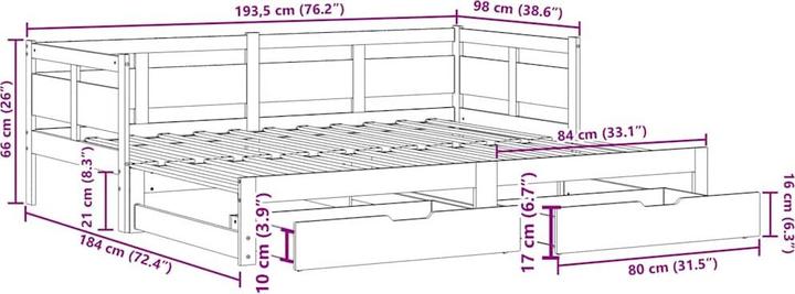 Produktbild vidaXL ausziehbares Tagesbett