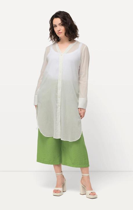 Produktbild Ulla Popken Longbluse, Struktur, A-Linie, Tunika-Ausschnitt, Langarm (62)