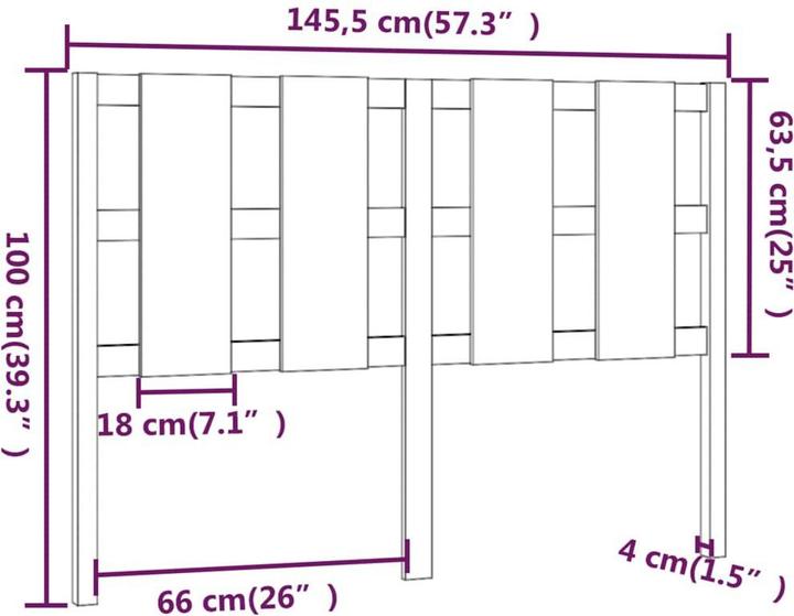Image du produit vidaXL Kopfteil (145 x 5 x 100 cm)