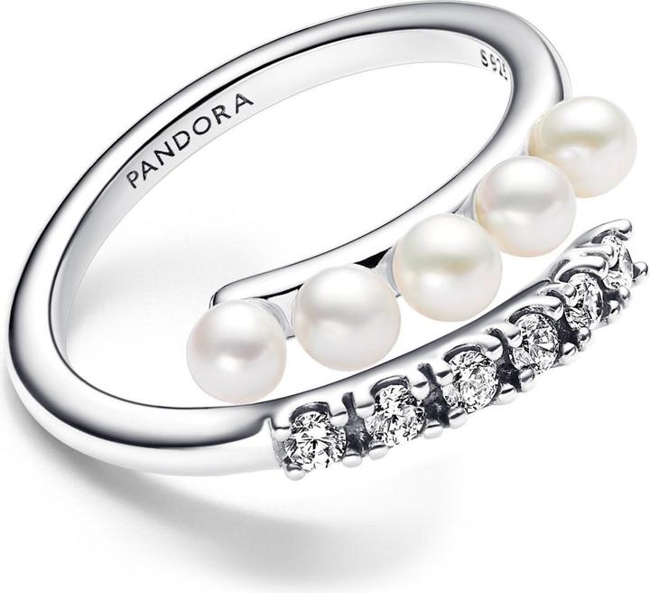 Image du produit Pandora Perles de culture d'eau douce traitées & Pavé Bague ouverte (58)