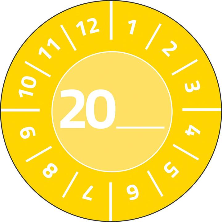 Produktbild Avery -Zweckform 80 St. Prüfplakette 20XX Gelb (Ø) 30 mm 30 mm