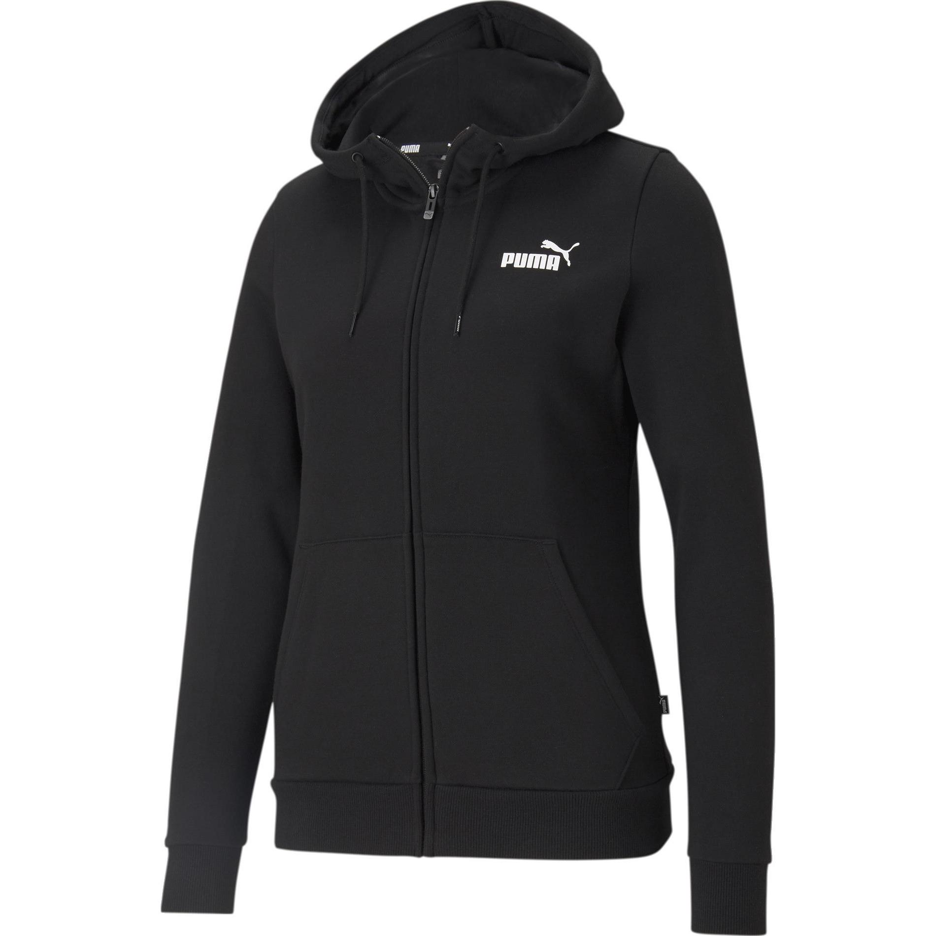 Puma, Damen, Pullover, ESS Small Logo Full-Zip Hoodie FL, Schwarz, (XS)