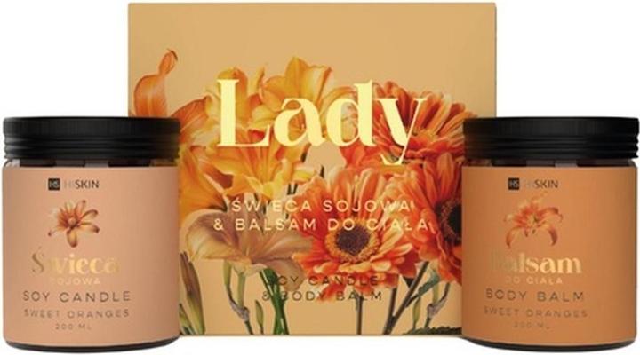 Hiskin Lady Orange Kerze 200ml + Körperbalsam 200ml Set