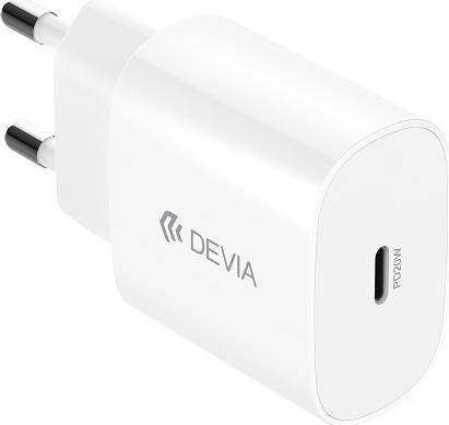 Actual product image Devia wall charger Rocket PD 20W 1x USB-C white + cable USB-C - Lightning (20 W, 1 portion)