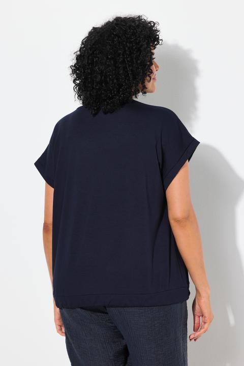 Image du produit Ulla Popken T-shirt oversized, cordon de serrage, col rond et manches courtes (50, 52)