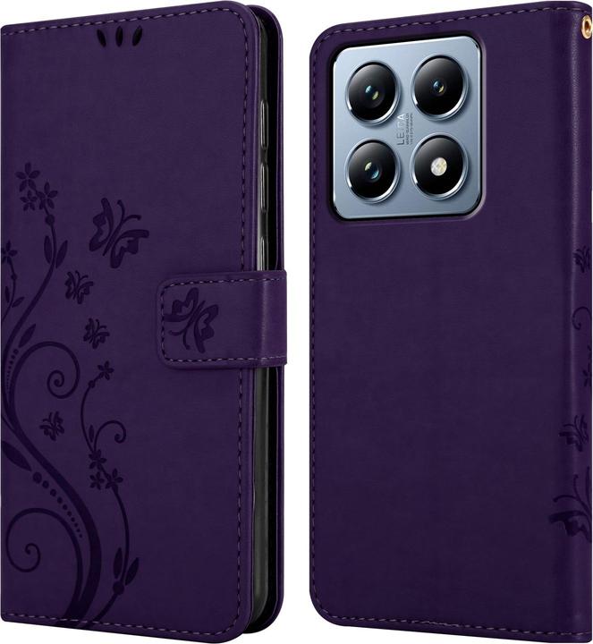 Actual product image Cadorabo Case for Xiaomi 14T Pro Flower Book (Xiaomi 14T Pro)