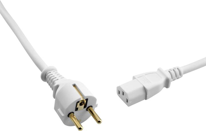 Actual product image Oehlbach Powercord C13/500 - 5m mains cable Schuko > mains plug white (5 m)