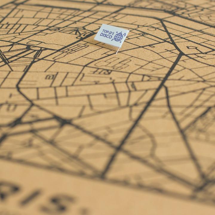 Produktbild Miss wood Woody Map Städtekarte - Paris - L- in schwarz (Pinnwand, 60 x 45 cm)
