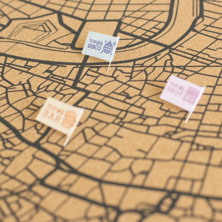Produktbild Miss wood Woody Map Städtekarte - Rom - L- in schwarz (Pinnwand, 60 x 45 cm)