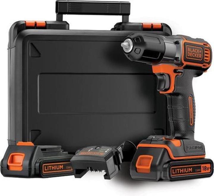 Black & Decker 18V cordless drill/driver Autosense,2nd battery (Rechargeable battery operated)