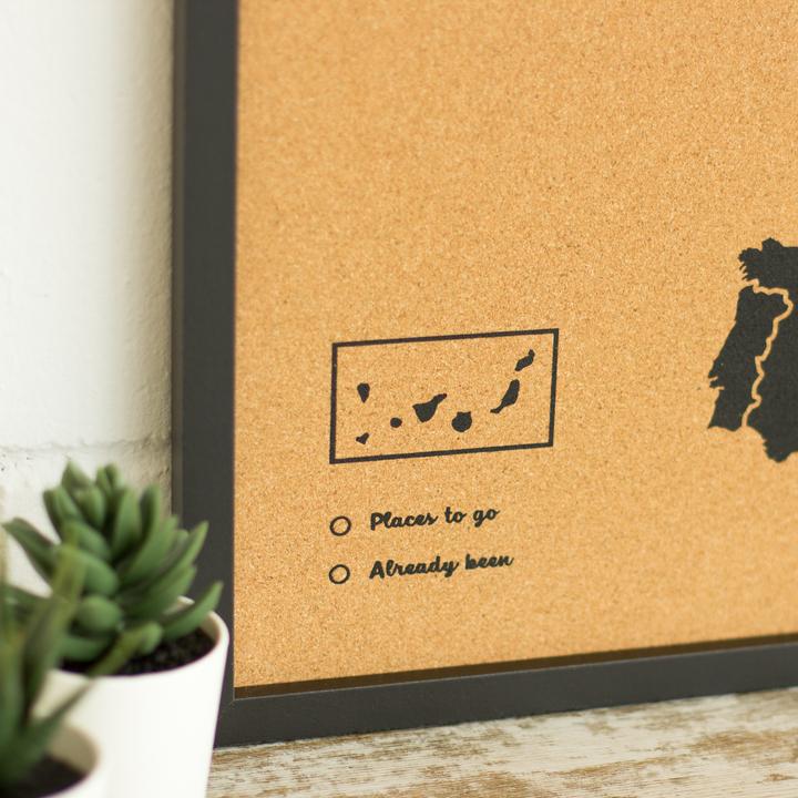 Actual product image Miss wood Woody Map - Europe - L - Black - Frame Black (Bulletin board, 60 x 45 cm)