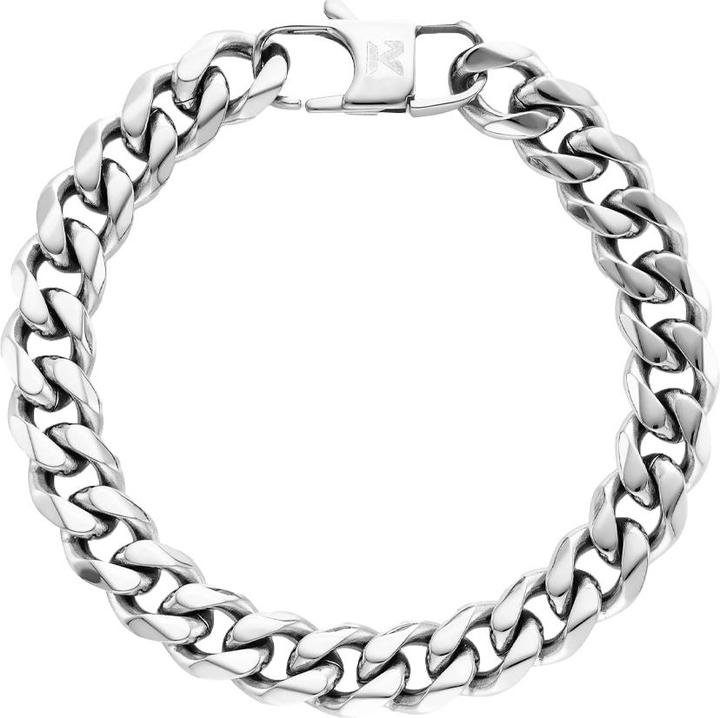 Produktbild K12 - Silver Cuban Bracelet - 10.5 mm (17 cm, ohne Messing, Chirurgenstahl 316L)