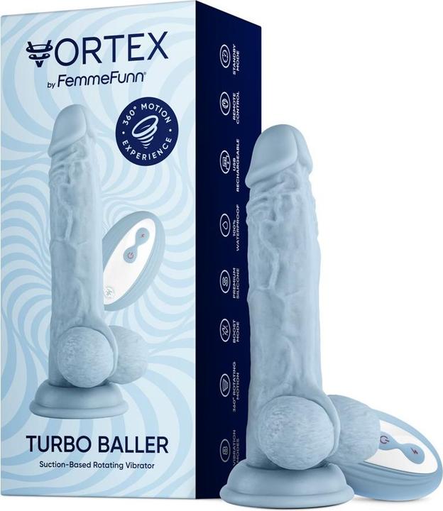 Productafbeelding Femme Funn Realistische Levensechte 8,2" Silicone Vibrator Vrouwelijk Speelgoed - Blauwe Draadloze Turbo