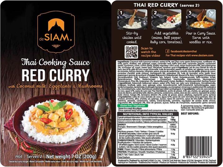 Immagine prodotto deSiam Salsa al curry rosso tailandese (200 g)