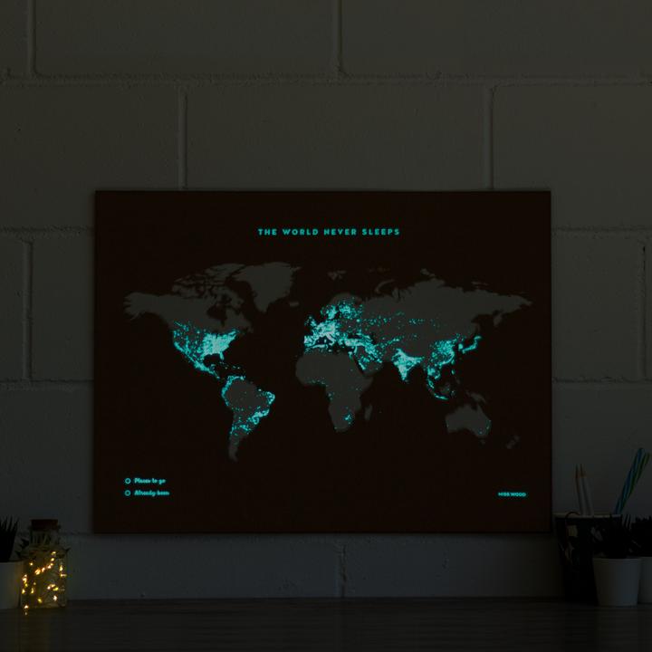 Actual product image Miss wood World map (World map, Bulletin board, 90 x 60 cm)