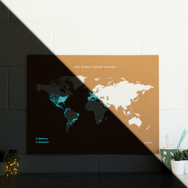 Actual product image Miss wood World map (World map, Bulletin board, 90 x 60 cm)