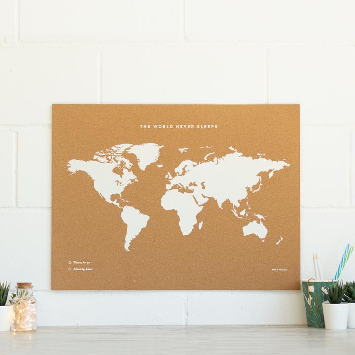 Actual product image Miss wood World map (World map, Bulletin board, 90 x 60 cm)