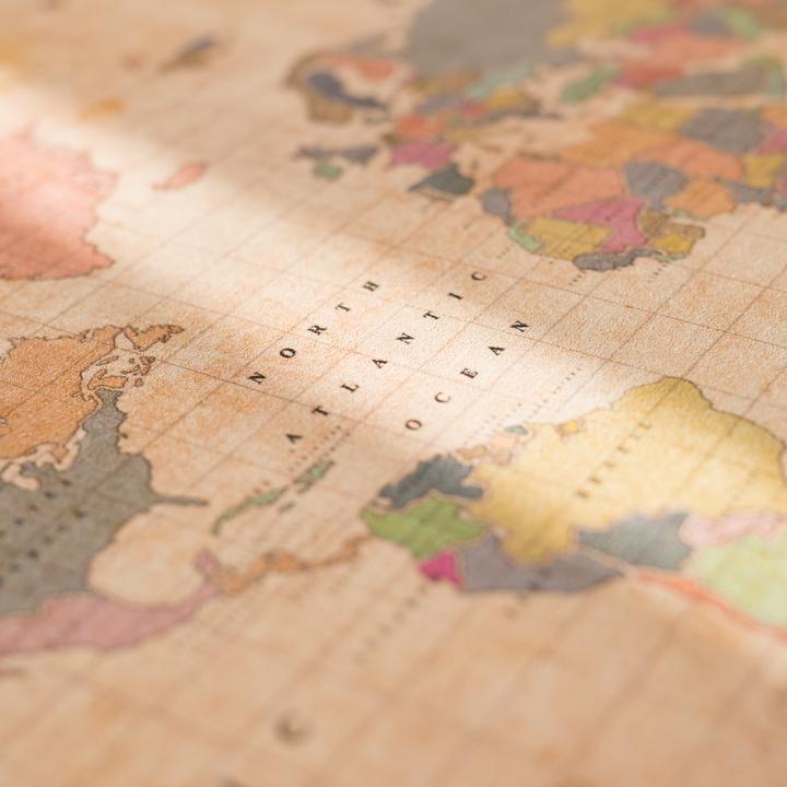 Actual product image Miss wood Woody Map - Watercolor - XL - Old School (Bulletin board, World map, 90 x 60 cm)