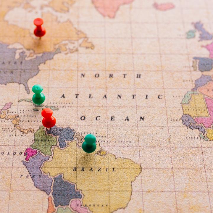 Actual product image Miss wood Woody Map - Watercolor - XL - Old School (Bulletin board, World map, 90 x 60 cm)