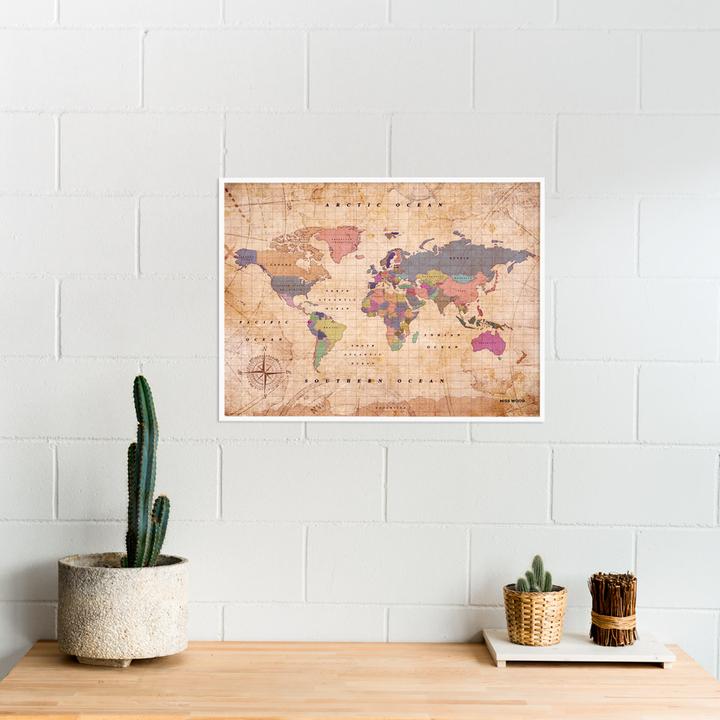 Immagine prodotto Miss wood World Map Old School (Mappamondo, Bacheca, 60 x 45 cm)