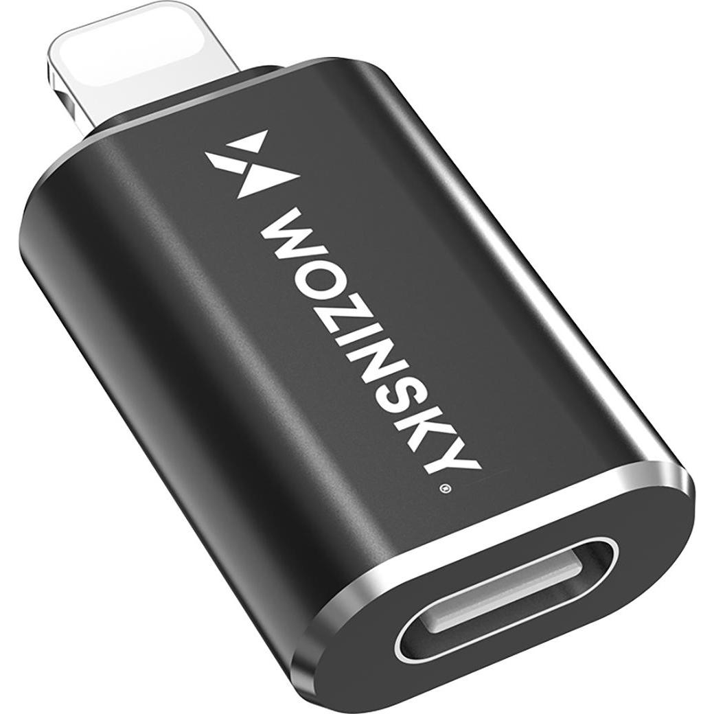 Wozinsky WALC-01 Lightning auf USB-C Adapter - Schwarz (Lightning, USB tipo C), Adattatore dispositivo mobile, Nero