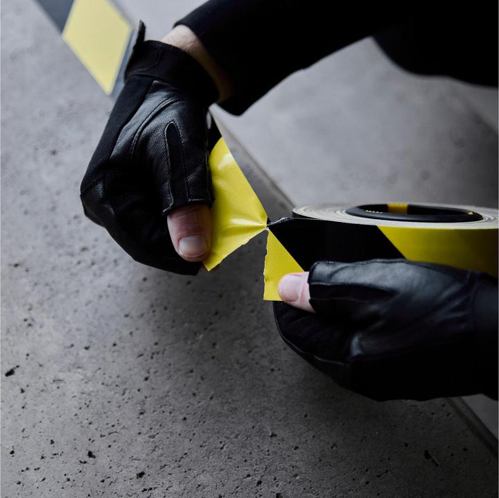 Actual product image Defender EXA-TAPE® BY 50 BULK - Premium fabric adhesive tape BULK | black/yellow | glossy | 50 mm x 50 m (50 mm)