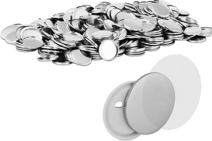 Produktbild Uniprodo Buttonrohlinge 1.000 St. Ansteckbuttons Ø 58mm Buttons Rohlinge Metall Folie PET