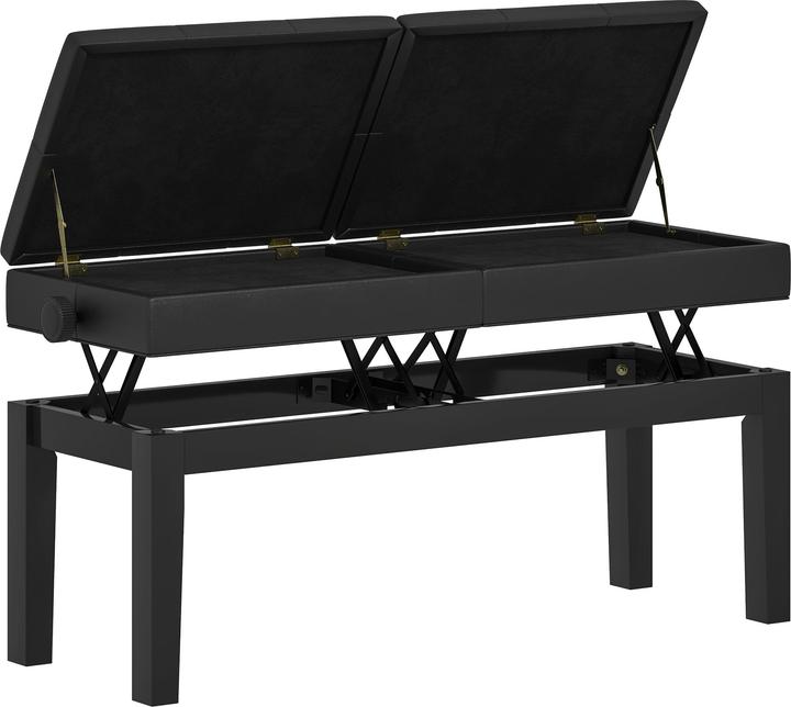 Homcom Klavierbank Gummiholz, Kunstleder Schwarz