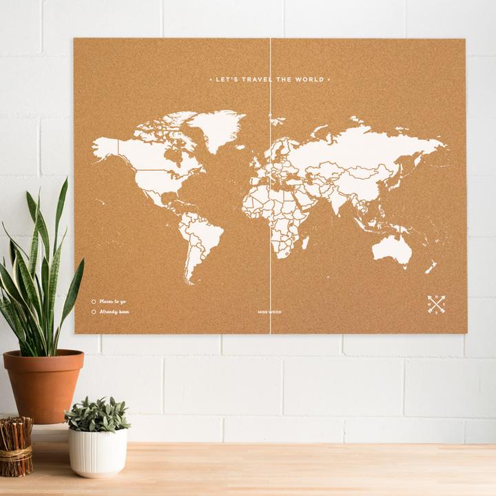 Produktbild Miss wood Woody Weltkarte XXL (Pinnwand, Weltkarte, 120 x 90 cm)