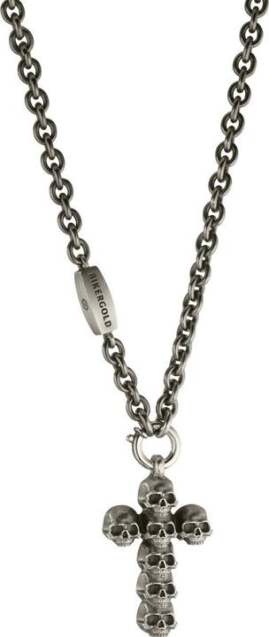 Image du produit Bikergold Chaîne d'ancre pendentif Croix Skull Multi (Argent 925, 70 cm)