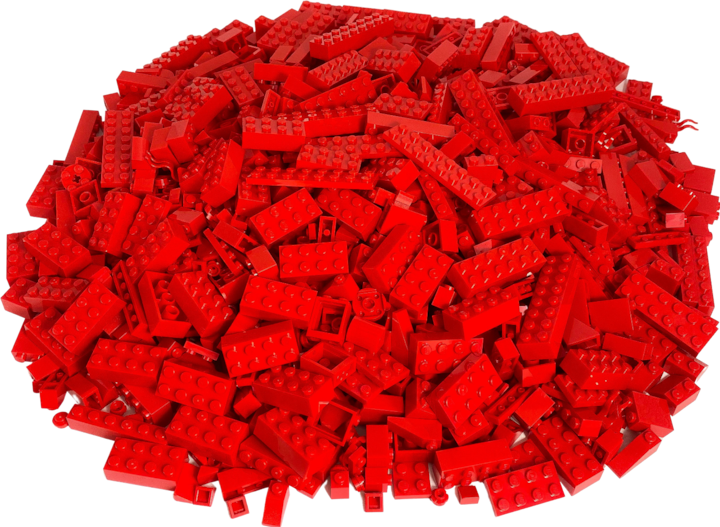 Actual product image LEGO Bricks Red mixed - 100 pieces - Red bricks mix - NEW (LEGO Accessories)