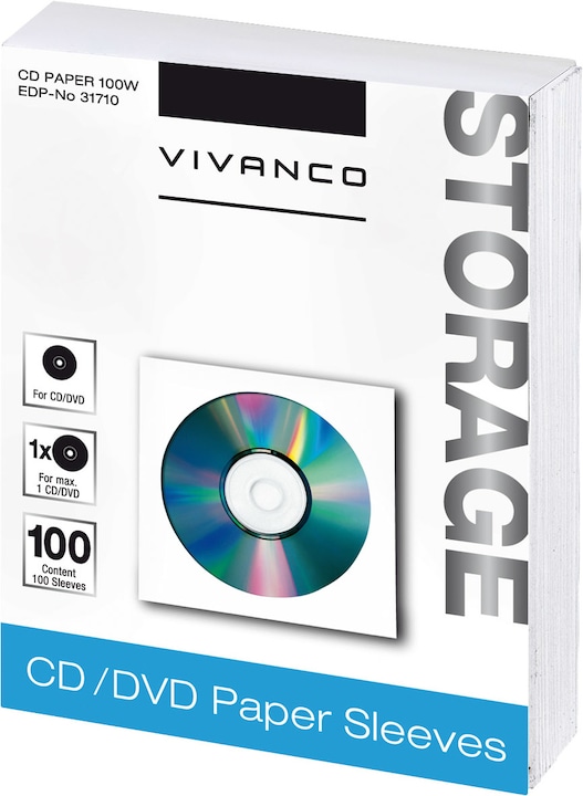 Produktbild Vivanco CD/DVD Umschläge 100er Pack