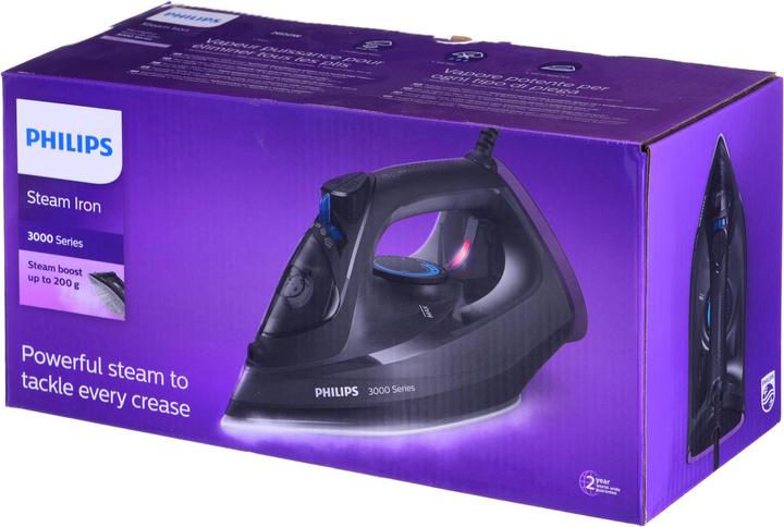 Image du produit Philips 3000 Series DST3041 / 80 Fer à vapeur Plaque céramique 2600 W Noir (2600 W, 200 g/min)